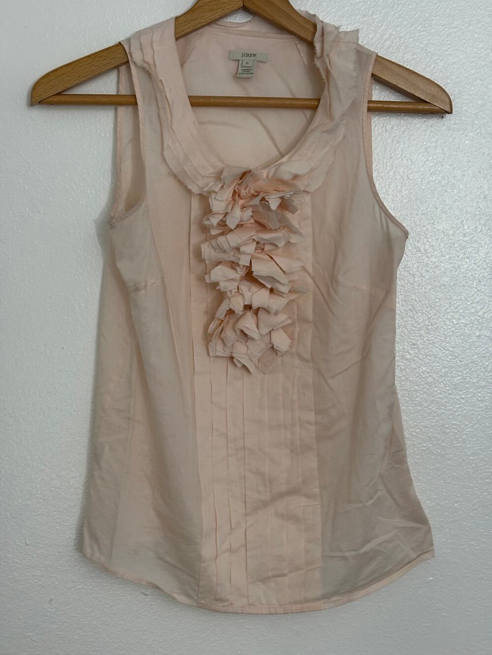 J.CREW 100% Cotton Tank Top Pink Solid Knit Sleeveless Women Size 0